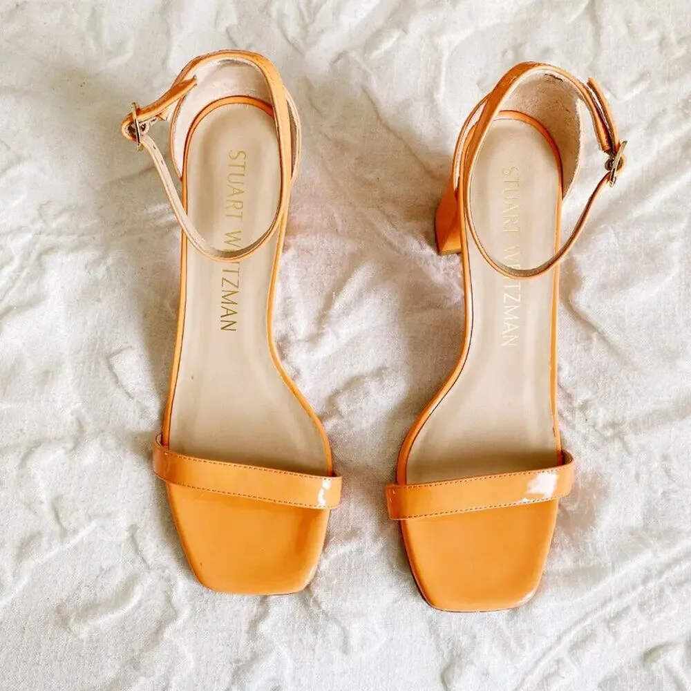 Stuart Weitzman Nudistcurve 75 block sandals Size 10